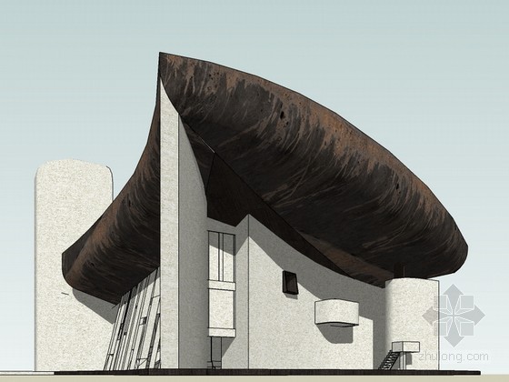教堂revit建筑资料下载-朗乡教堂建筑SketchUp模型