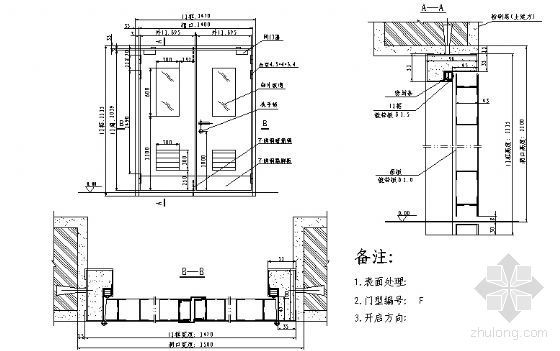 平开门cad图资料下载-钢质平开门5
