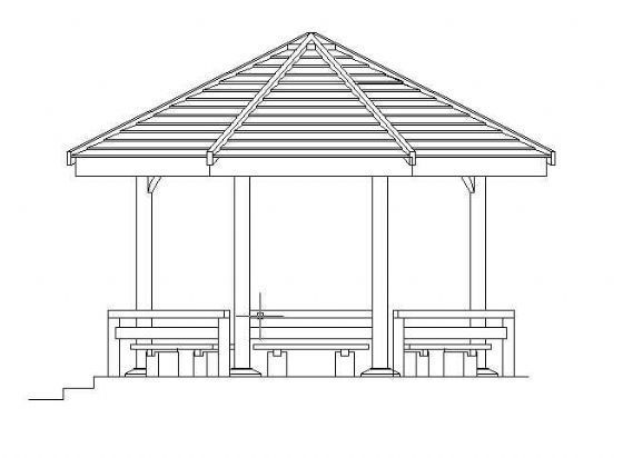 八角亭立面图资料下载-八角木亭施工图