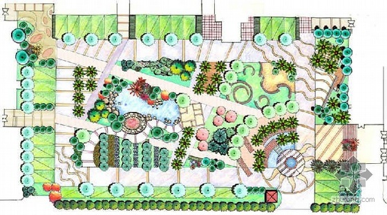 日系庭院绿化设计资料下载-某小区庭院绿化设计图