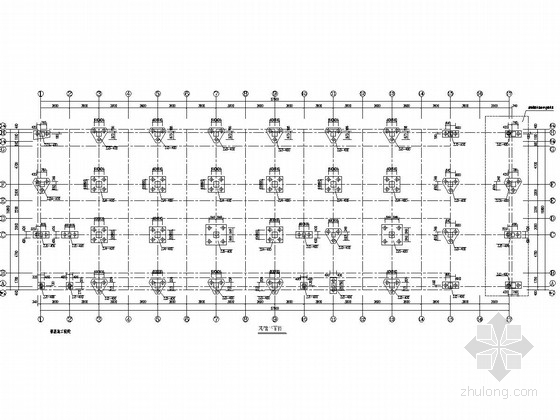 6000平六层底框结构宿舍楼建筑结构施工图-基础平面图 