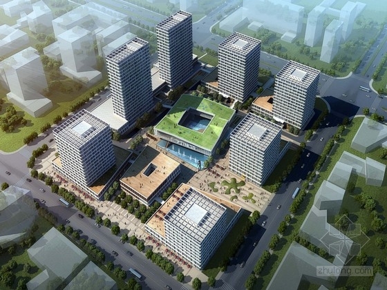 商业及酒店公寓资料下载-[上海]辐射组合型现代化商业及办公综合体设计方案文本