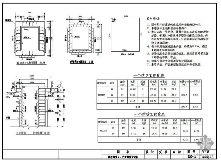 护壁锁口图片资料下载-四川某地质灾害治理工程桩板墙锁口、护壁结构设计图