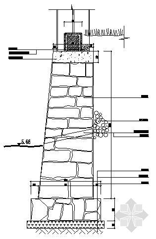 钢筋混凝土挡土墙剖面图资料下载-挡土墙剖面图二