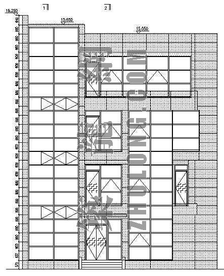 某四层幕墙平立剖施工图-2