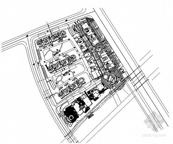 办公环境景观CAD资料下载-[上海]某办公区周边环境景观设计总图