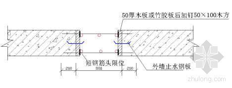 外墙后浇带处资料下载-外墙后浇带处模板示意图