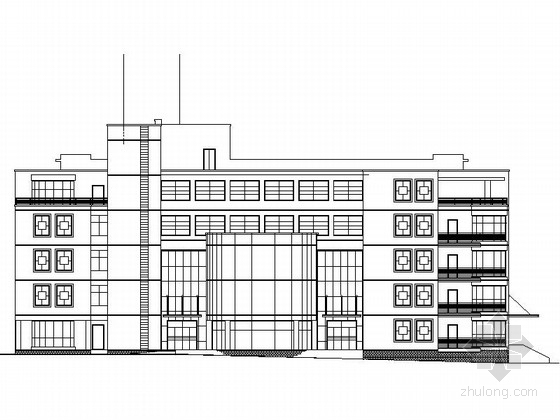 一层小型图书馆建筑图资料下载-某五层中式图书馆建筑扩初图