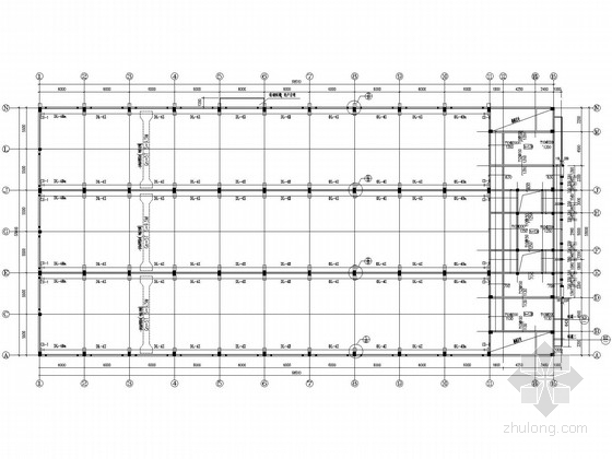 带吊车成品车间结构施工图(含PKPM计算书)-吊车梁平面布置图 