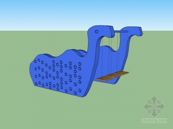 su模型游乐设施新型资料下载-儿童游乐设施（恐龙秋千）sketchup模型下载