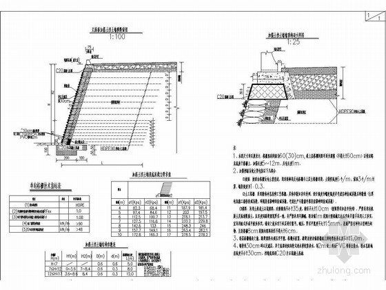 高速公路路基支挡、防护工程设计图135张（各式挡墙 护坡）-仰斜式挡土墙一般设计图 