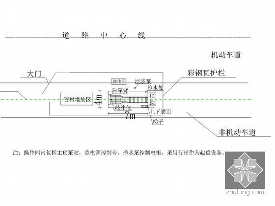 [陕西]市政道路污水顶管专项施工方案（附CAD图）-工作坑平面图