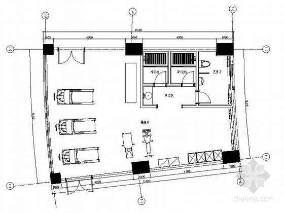 健身房平面CAD图纸资料下载-[重庆]中式风格四星级酒店健身房装修图