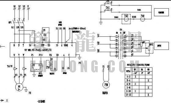 配电动机变频器资料下载-185kW电动机变频调速控制图