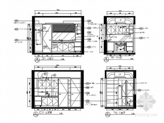 4层现代风格商业立面图资料下载-现代装修厨房立面图