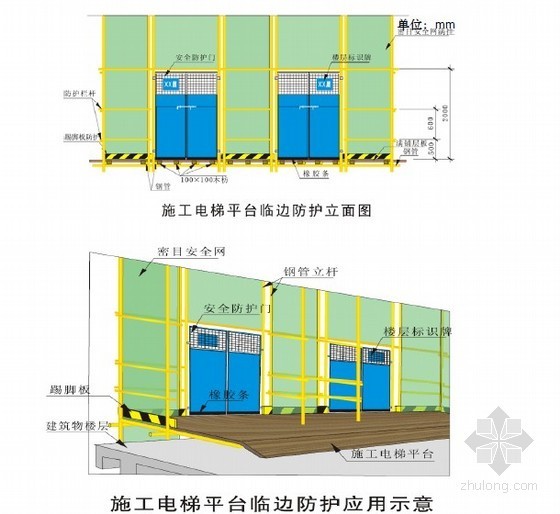 建筑工程现场安全文明施工标准化图集（图文并茂、实用价值高）-施工电梯安全防护