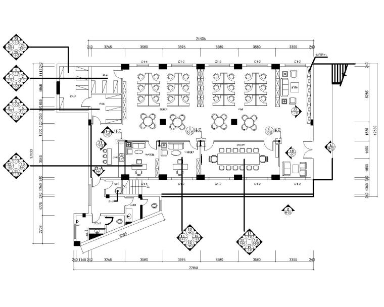 五层行政楼总平面图资料下载-烟厂行政楼办公处装修设计施工图