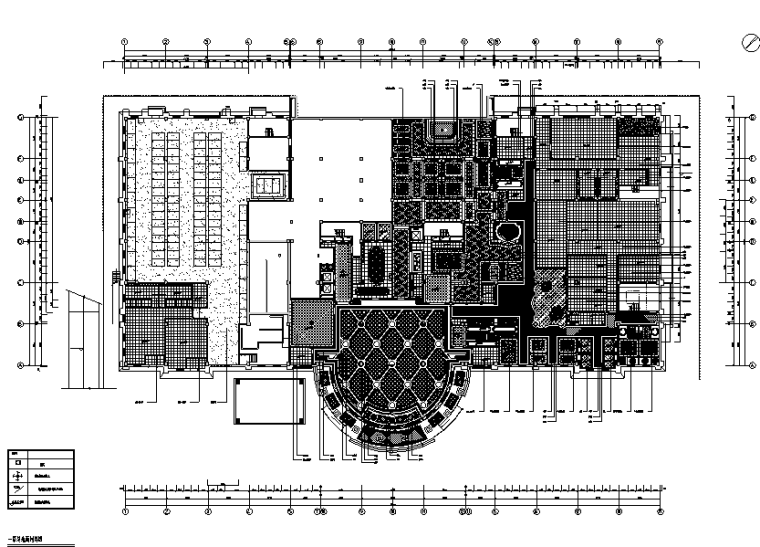 新古典异域风情休闲水疗会所空间设计施工图（附效果图）-地材布置图