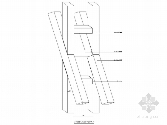 25层双塔带连廊商务办公楼幕墙施工图（节点图超详细）-石材钢架相交连接节点详图