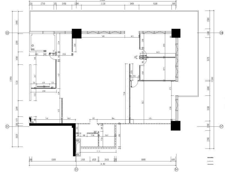 [广东]东莞市德高装饰有限公司办公室装修施工图（附高清效果图）-2新建墙体、隔断图