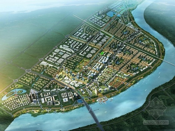 沿江商业建筑资料下载-[江西]沿江高档核心商住区规划设计方案文本