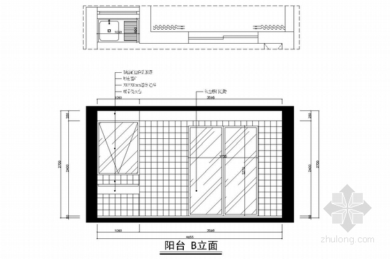 都市花园小区现代风格三居室装修图-都是花园小区现代风格三居室装修图 阳台立面图