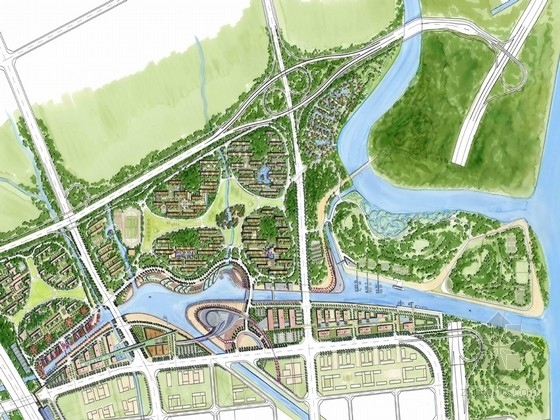 绿色景观规划设计资料下载-[广州]绿色水都城市景观规划设计方案
