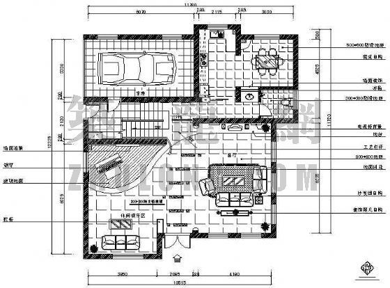 建筑室内平面cad资料下载-豪华别墅室内平面