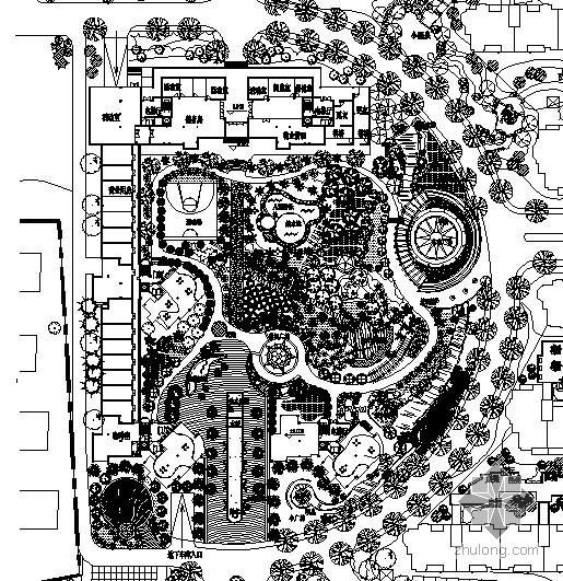 小区中心花园鸟瞰资料下载-某小区中心花园景观设计方案平面图