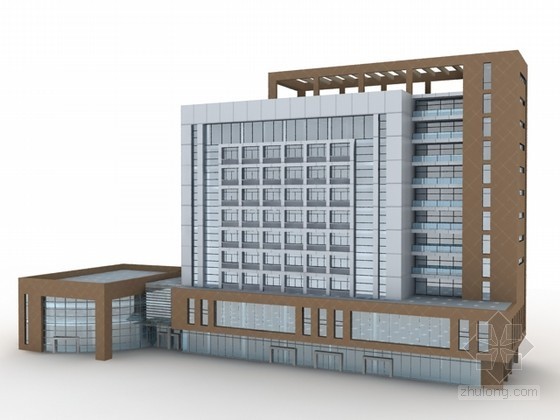 广联达综合3层办公楼模型资料下载-办公楼3d模型下载