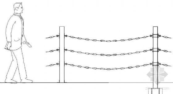 钢护栏监理规划资料下载-钢链护栏详图