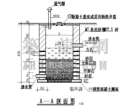 渗水洼地资料下载-某渗水井大样图