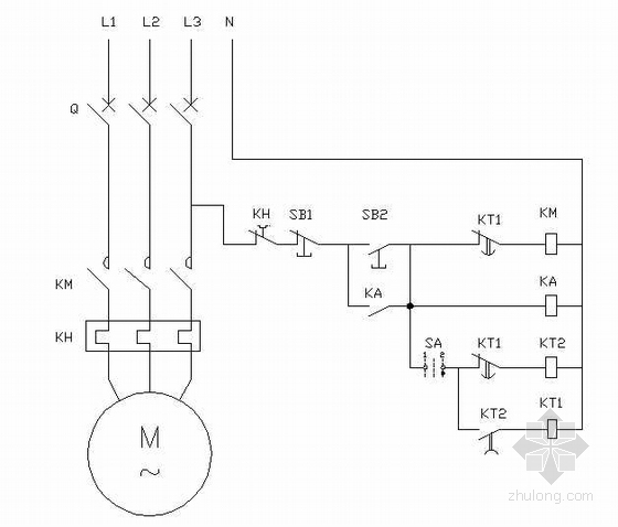 电动控制原理资料下载-电动机间歇运行控制原理图