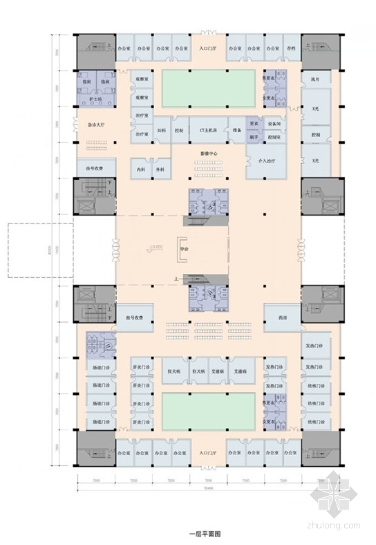 [江苏]八层现代风格医院规划及单体设计方案文本(含CAD)-医院规划平面图