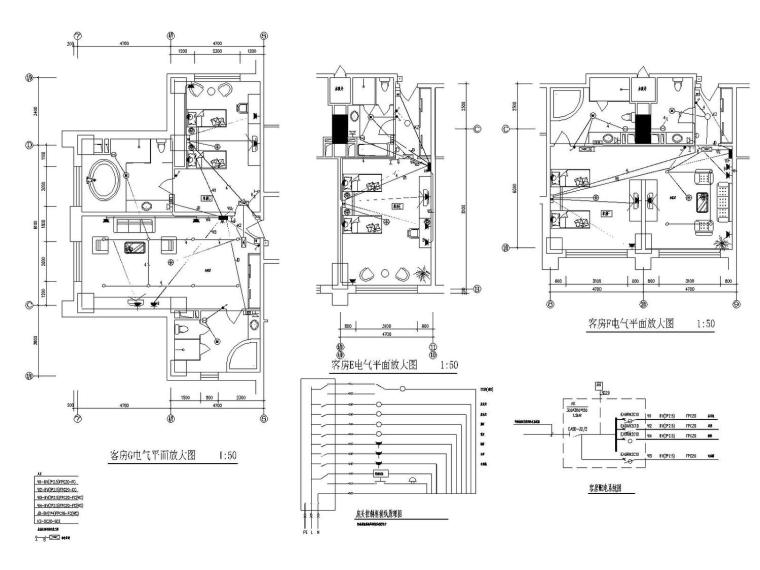 [黑龙江]五星级酒店商业办公综合体电气施工图-宾馆客房大样图