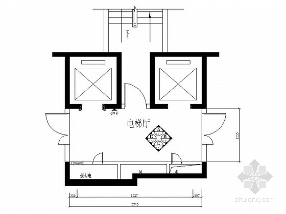 单电梯住宅资料下载-[广东]时尚精品超豪华住宅标准层电梯间竣工图