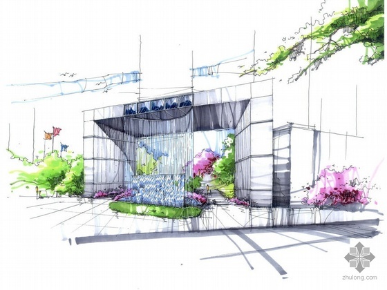 小区住宅楼概念性设计资料下载-重庆小区景观设计概念性方案