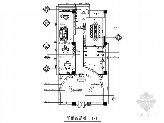 会议室装修图带效果图资料下载-[江苏]某公司带展厅的办公室装修图