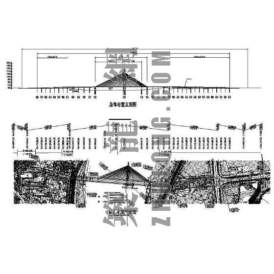 cad桥立面图资料下载-大桥钻孔位布置图及桥立面图