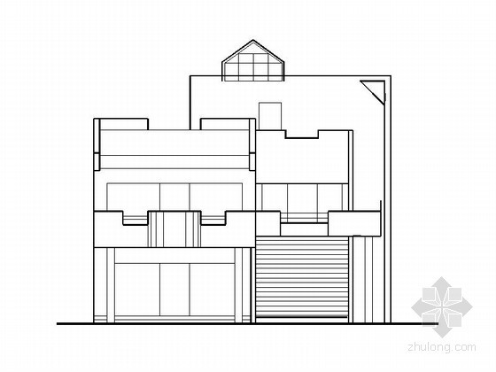 山庄建筑方案资料下载-某山庄三层别墅建筑方案图（364平方米）