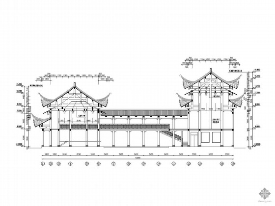 中式戏台、祠堂建筑施工图- 