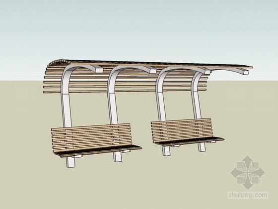 座椅室外模型资料下载-公共座椅sketchup模型下载