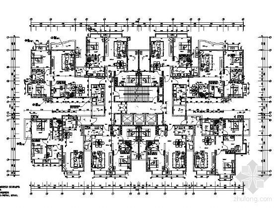 [四川]某二十六层商住楼建筑施工图-标准层平面图