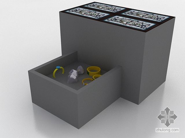 珠宝专柜3D模型资料下载-珠宝首饰箱子