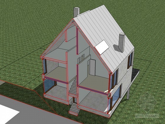 赫尔佐格鲁丁住宅建筑SketchUp模型- 