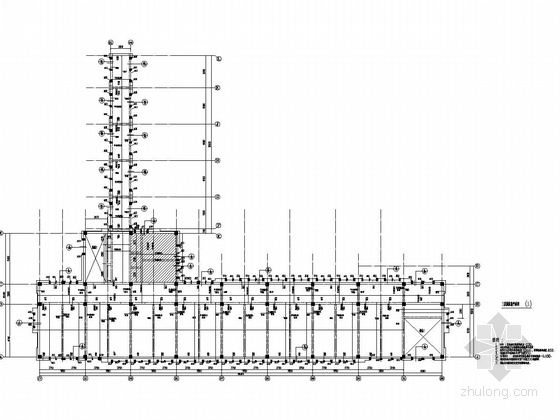 [江苏]五层框架结构职业学院教学楼结构图-三层板配筋平面图