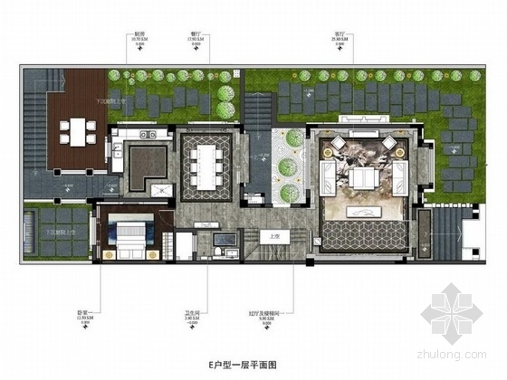 家装设计方案su资料下载-[成都]某自然知名地产现代高档三层别墅设计方案图