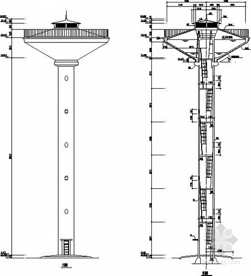 8米高广告围挡施工图纸资料下载-35米高水塔结构施工图