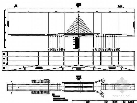 斜拉桥匝道CAD资料下载-城市主干道85+85m两跨单索面斜拉桥方案设计(CAD图）