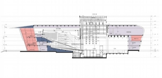 [山东]8层大型剧院建筑设计方案文本（含cad 精品方案 资料齐全）-剧院剖面图